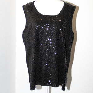 Black sequin sleeveless blouse size 3x